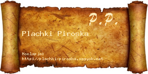 Plachki Piroska névjegykártya